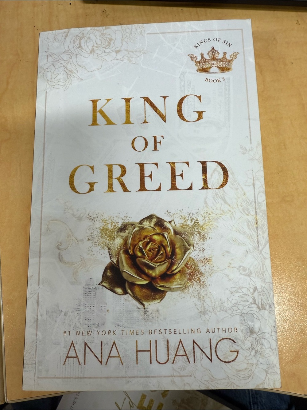 King of Greed Decorative Wall Art Print in White and Gold